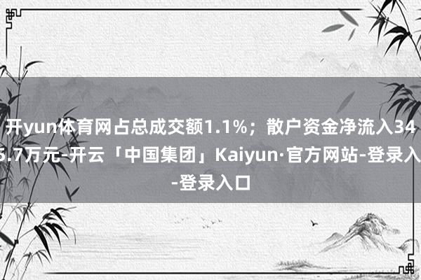 开yun体育网占总成交额1.1%；散户资金净流入3415.7万元-开云「中国集团」Kaiyun·官方网站-登录入口