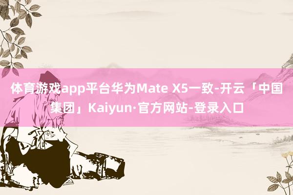 体育游戏app平台华为Mate X5一致-开云「中国集团」Kaiyun·官方网站-登录入口