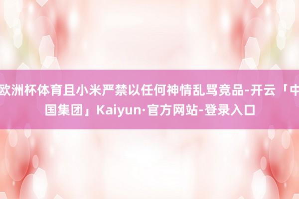 欧洲杯体育且小米严禁以任何神情乱骂竞品-开云「中国集团」Kaiyun·官方网站-登录入口